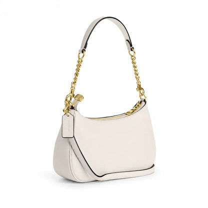 Teri Shoulder Bag In Signature Canvas - Gold/White