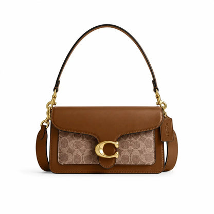 Tabby Schultertasche 26 – Messing/Hellbraun