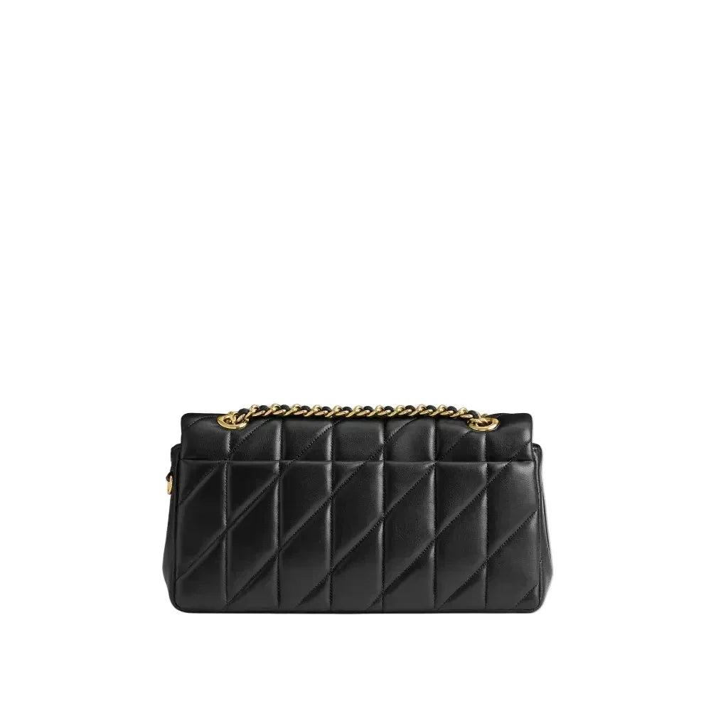 Tabby Shoulder Bag 26 With Pillow Quilting - Brass/Black